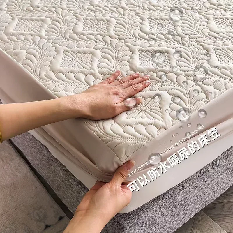 Waterproof Mattress Protector Breathable - 防水加工 厚手 マットレスパッドプロテクター 通気性 耐久性 フィットシーツ