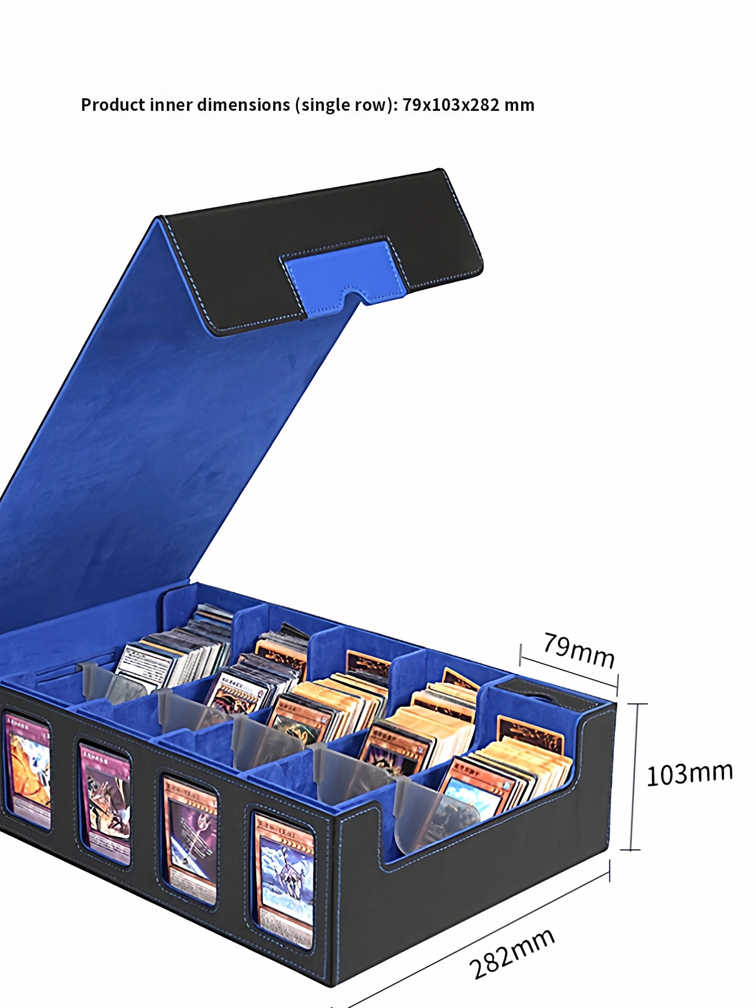 Storage & Organization - 多層構造PUレザー製TCGカード収納ボックス、窓付き大容量オーガナイザー、ゲームトレーディングカードコレクション用