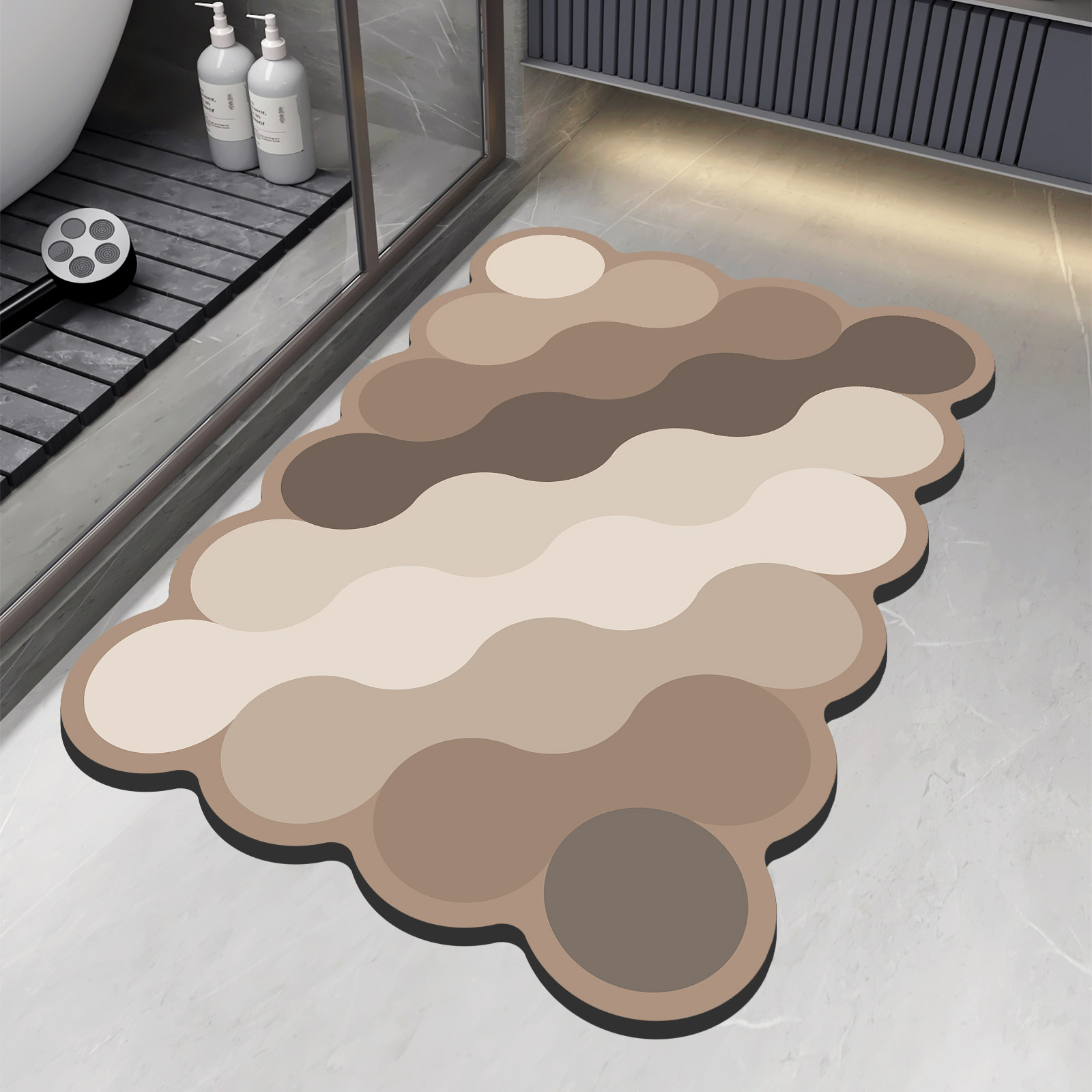 Quick Dry Diatomite Bath Mat - 高級珪藻土浴室シャワーバスマット吸収性フットマットノンスリップ速乾トイレ敷物カーペット玄関マット洗える