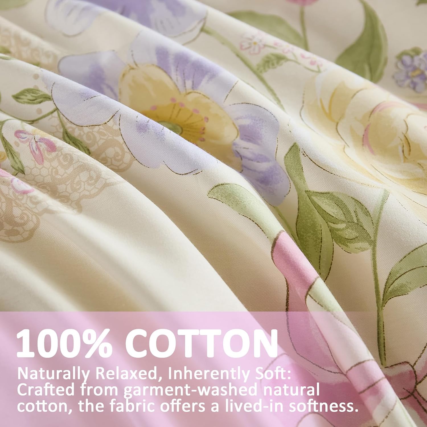 花柄のデュベカバー（クイーン/キングサイズ）- 100％コッ - Aesthetic Floral Duvet Cover のレビューと価格