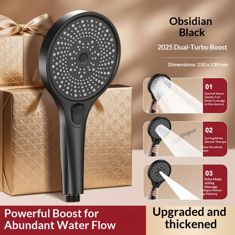 高水圧ハンドヘルドシャワーヘッド。3つの噴射モード、シリコン - High Pressure Shower Head Handheld のレビューと価格