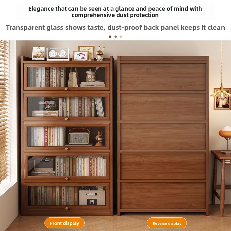 多機能竹製本棚、大容量、木製、収納キャビネット、ディスプレイ - Storage & Organization のレビューと価格