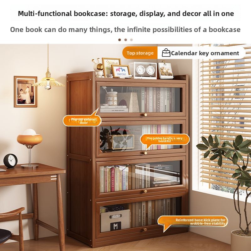 多機能竹製本棚、大容量、木製、収納キャビネット、ディスプレイ - Storage & Organization のレビューと価格