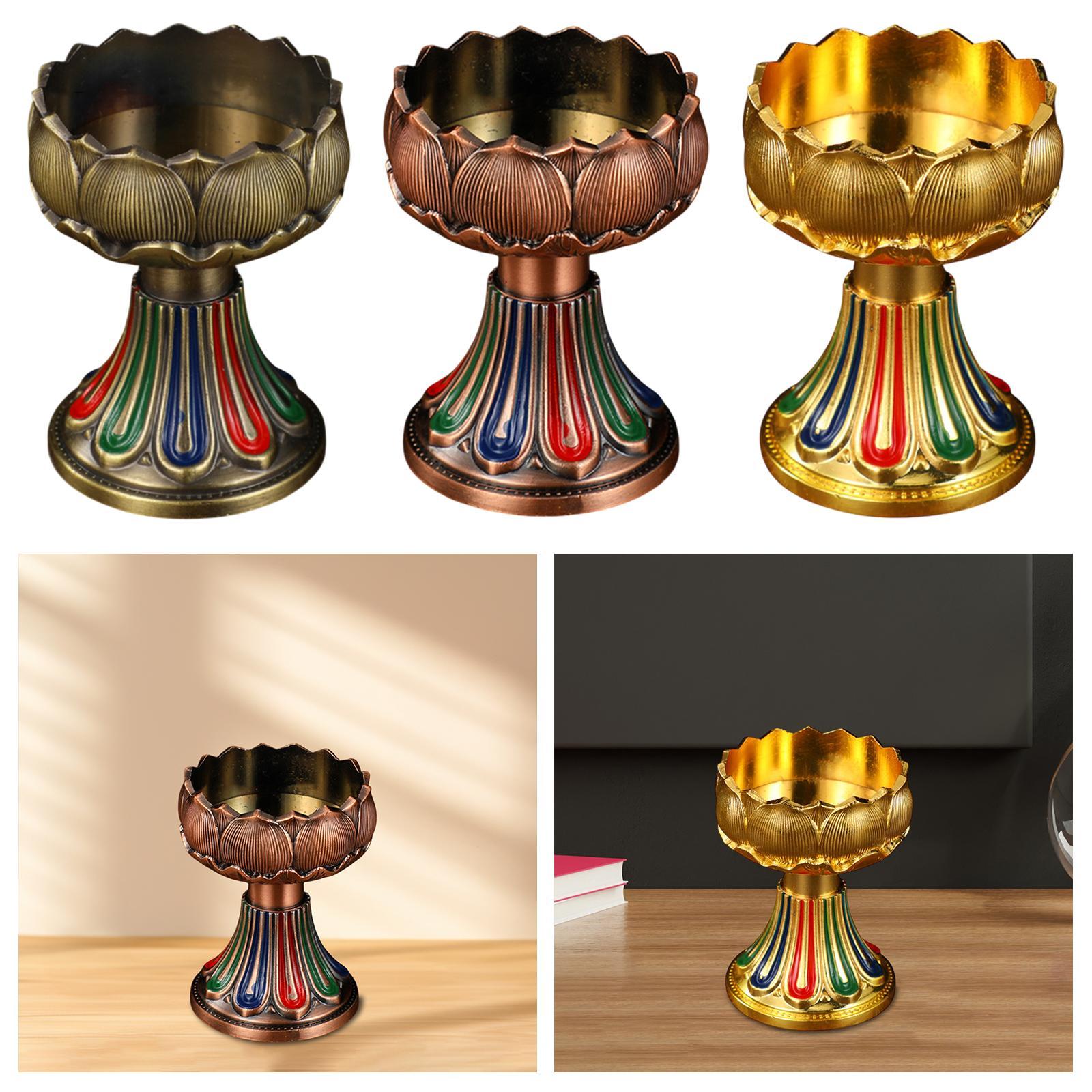 合金製のバター灯台、チベット風オイルランプ、仏壇や家庭用装飾 - Home Decor のレビューと価格