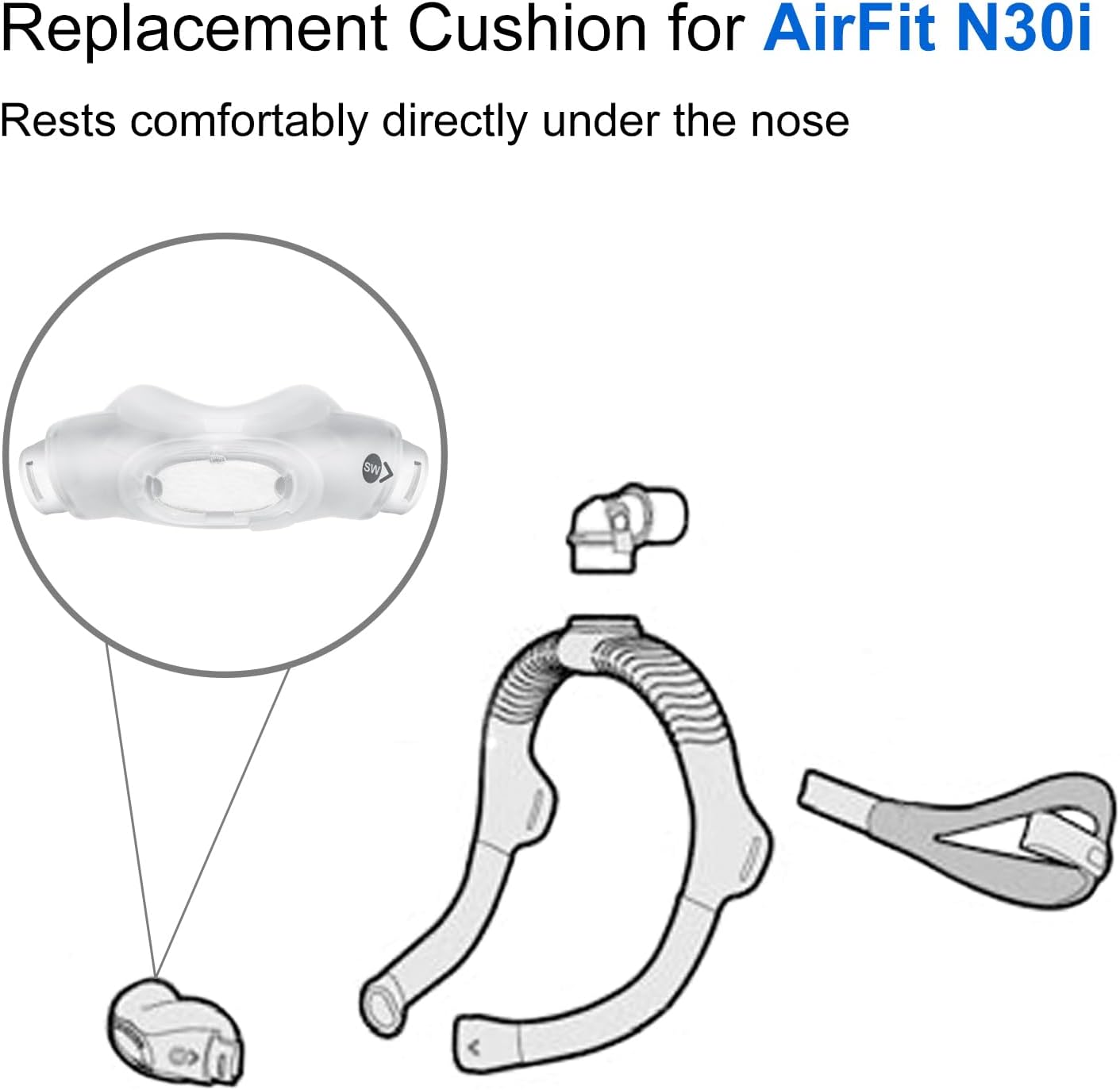 Airfit N30i用交換用鼻用クッション、S/M/SWサ - Anti Snore Contour Pillow のレビューと価格