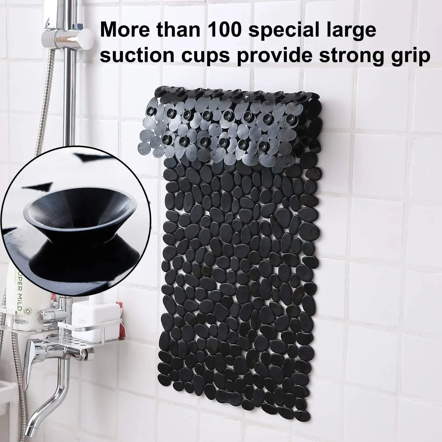 滑り止め加工の小石柄シャワーマット 40x100cm。速乾性 - Quick Dry Diatomite Bath Mat のレビューと価格